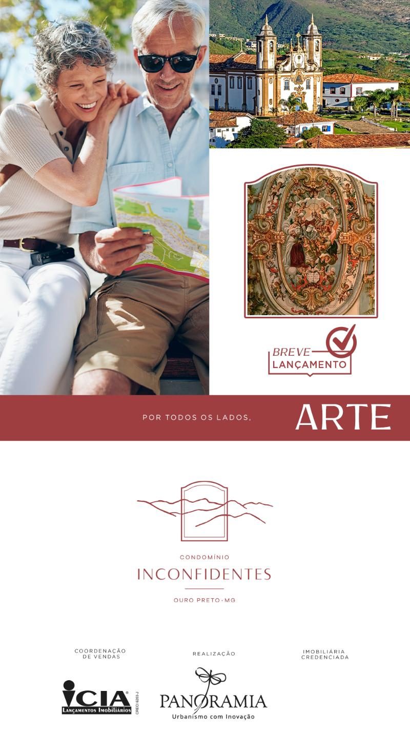 BREVE LANÇAMENTO! Condomínio Inconfidentes em Ouro Preto/MG. Lotes de alto padrão partir de R$195.000,00. LOTES DE 500 A 3000 M²
